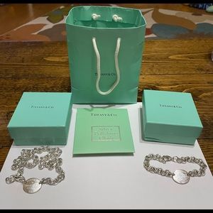 Authentic Tiffany & Co. Return to Tiffany oval tag bracelet and necklace.
